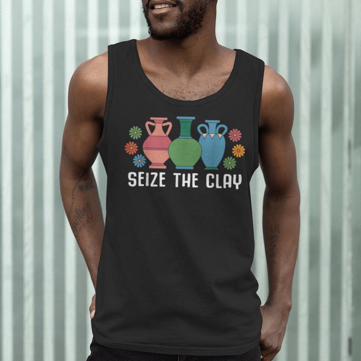 Seize The Clay Pottery Teacher Ceramics Potter Maker Men Tank Top, novelty gifts, funny gifts Seize The Clay Pottery Teacher Ceramics Potter Maker Men Tank Top, novelty gifts, funny gifts