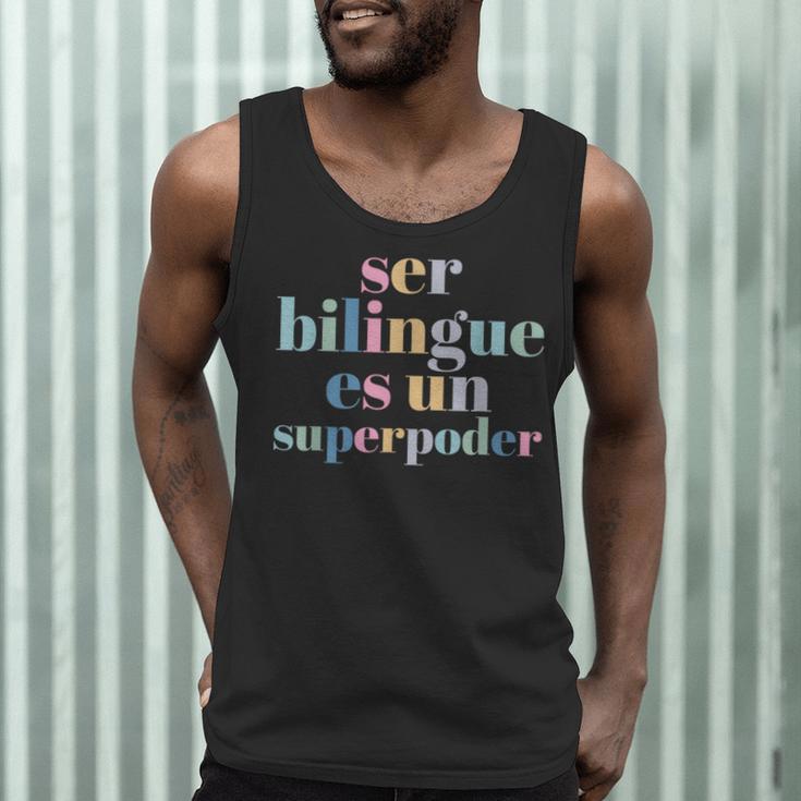 Ser Bilingue Es Un Superpoder Bilingual Spanish Teacher Men Tank Top, novelty gifts, funny gifts