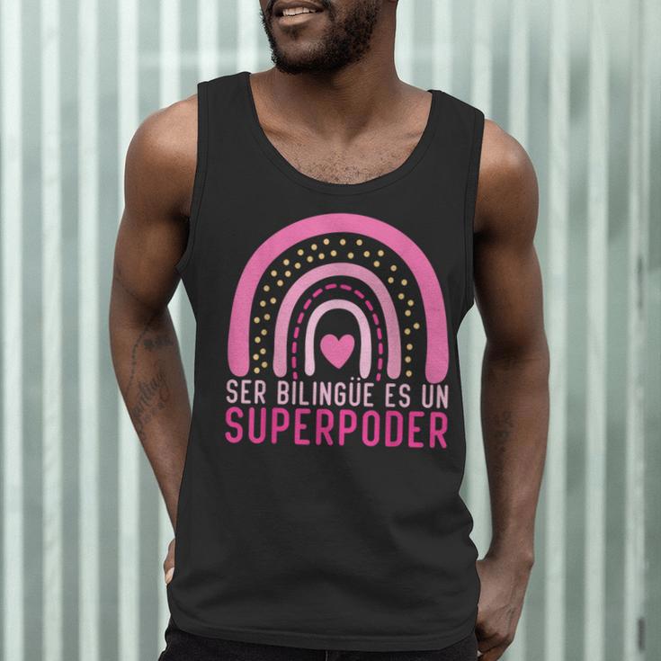 Ser Bilingue Es Un Superpoder Spanish Teacher Esl Teacher Men Tank Top, novelty gifts, funny gifts