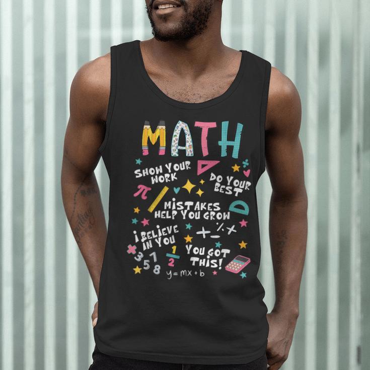Show Your Work Math Teacher First Day Back To School Men Tank Top, novelty gifts, funny gifts