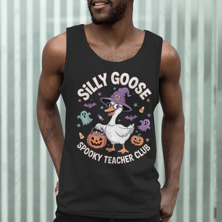 Silly Goose Spooky Teacher Club Halloween Witch Ghost Men Tank Top, novelty gifts, funny gifts
