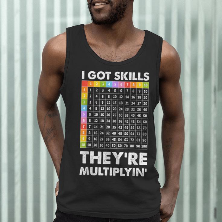 I Got Skills They'Re Multiplying Nerd Math Teacher Men Tank Top, novelty gifts, funny gifts