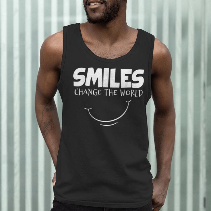 Smile Smiles Change The World Teacher T-Shirt Happy T-Shirt Men Tank Top, novelty gifts, funny gifts