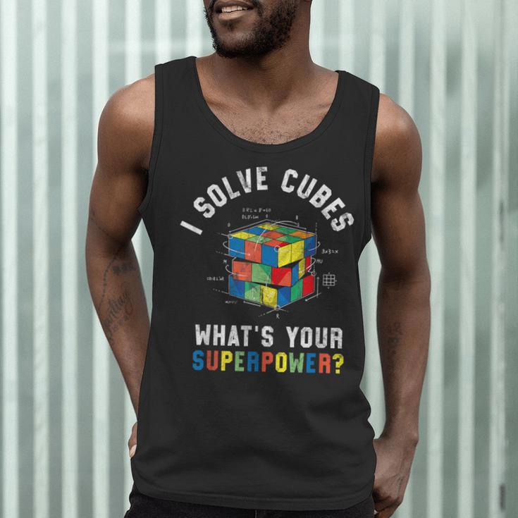 I Solve Cubes Speed Cubing Vintage Youth Math Teacher Men Tank Top, novelty gifts, funny gifts