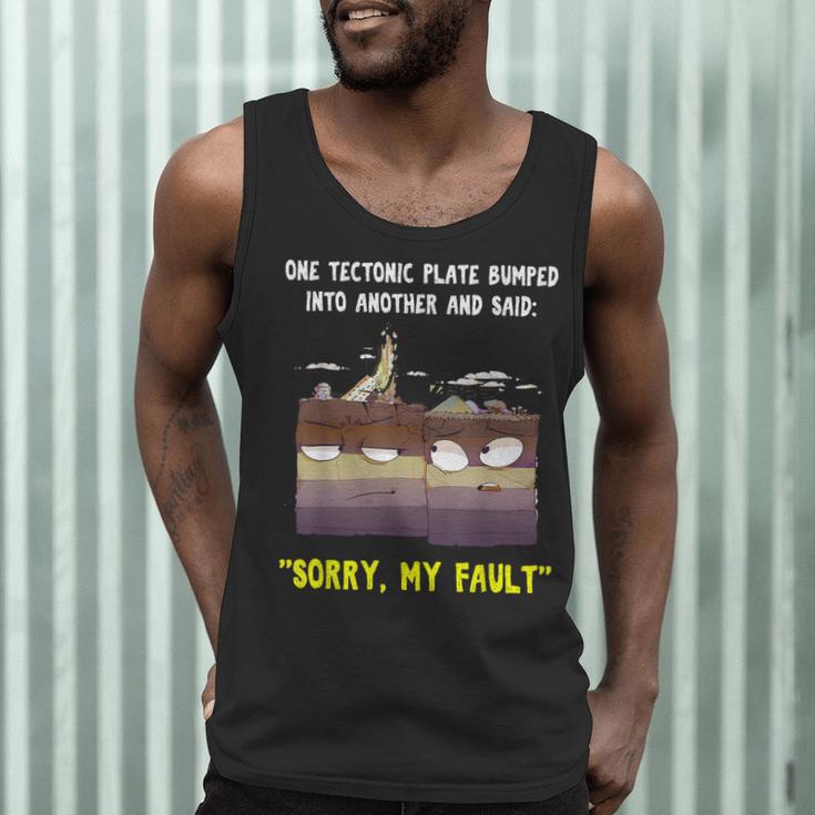 Sorry My Fault Earthquake Tectonic Plate Science Teacher Pun Men Tank Top, novelty gifts, funny gifts
