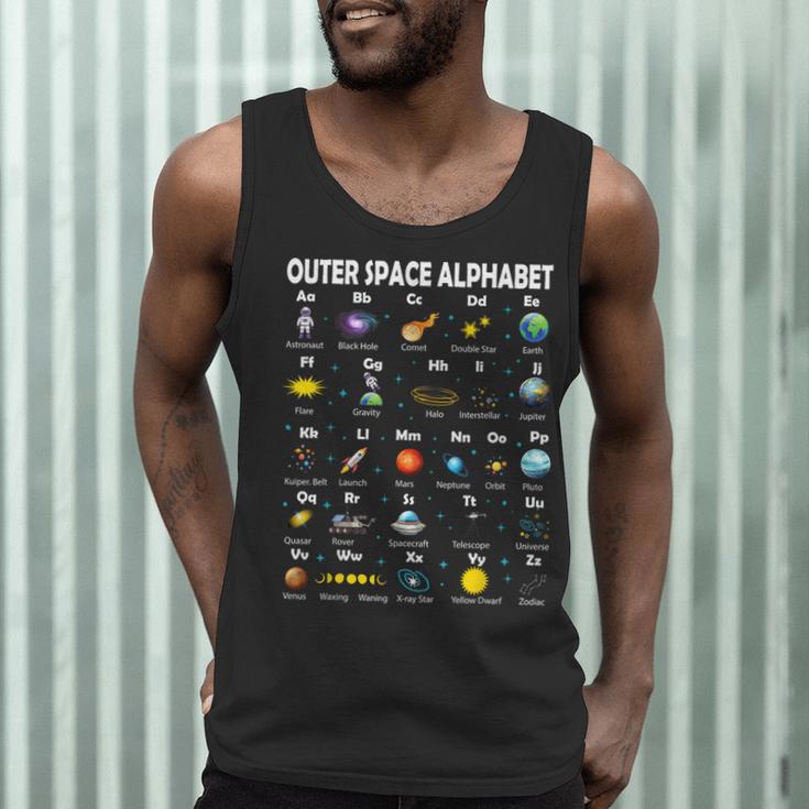 Space Alphabet Galaxy Astronaut Planets Student Teacher Men Tank Top, novelty gifts, funny gifts