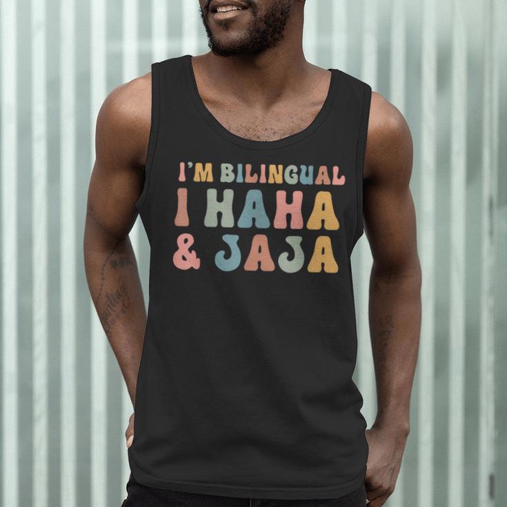 Spanish Teacher Groovy I'm Bilingual I Haha And Jaja Men Tank Top, novelty gifts, funny gifts