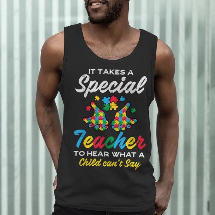 Special Teacher To Hear Child Cant Say Autism Awareness Sped Men Tank Top, novelty gifts, funny gifts