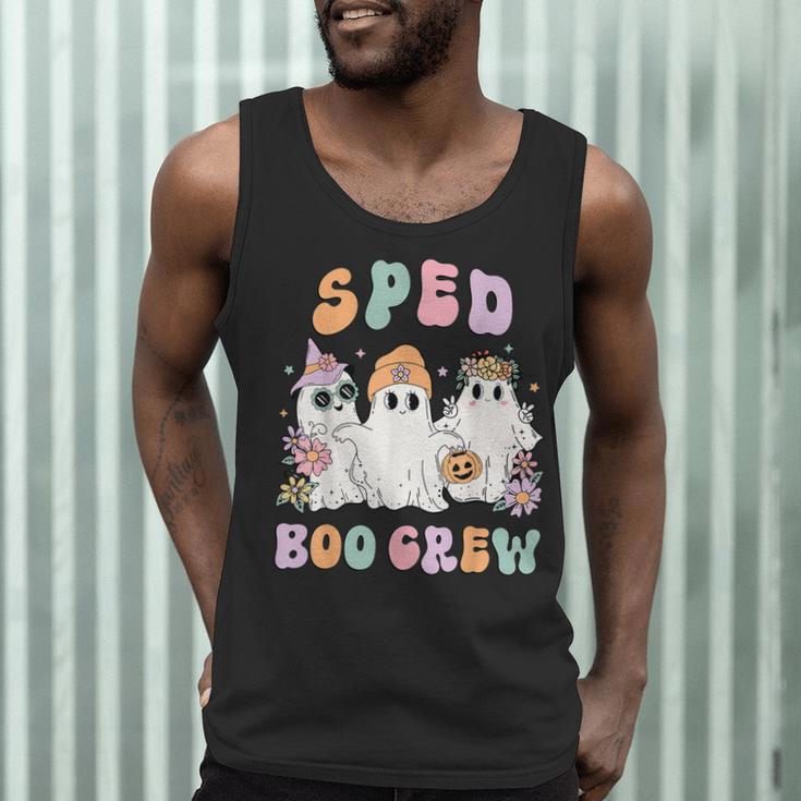 SPED Boo Crew Halloween Floral Ghost Special Ed SPED Teacher For Men Women Kids Men Tank Top, novelty gifts, funny gifts