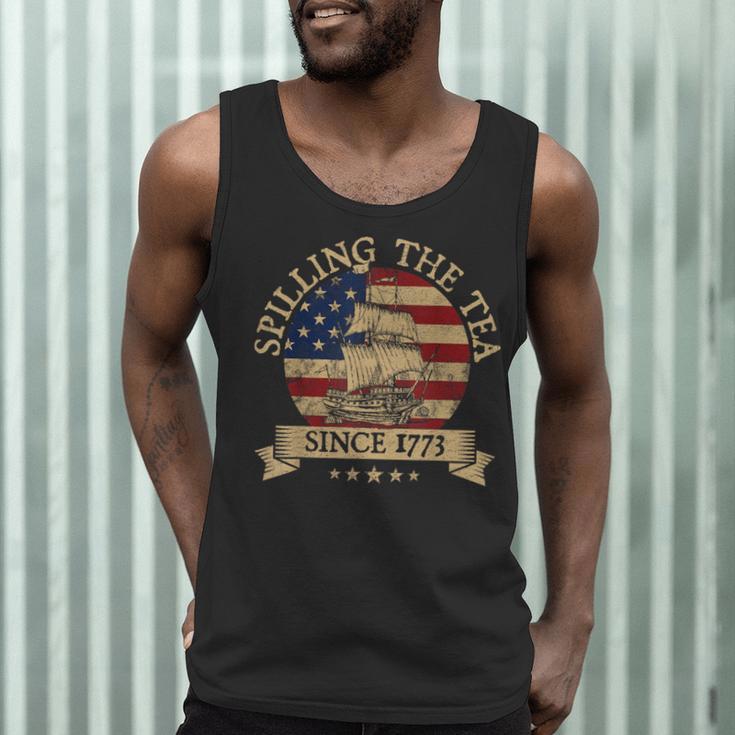 Spilling The Tea Since 1773 Vintage Us History Teacher Men Tank Top, novelty gifts, funny gifts