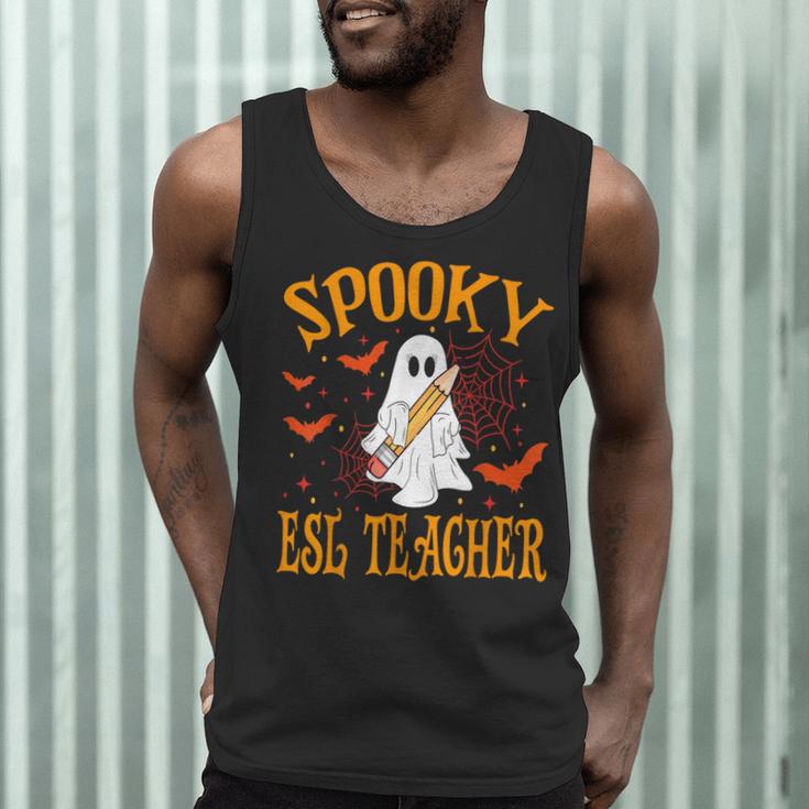 Spooky ESL Teacher Ghost Halloween School Women Men Tank Top, novelty gifts, funny gifts Spooky ESL Teacher Ghost Halloween School Women Men Tank Top, novelty gifts, funny gifts