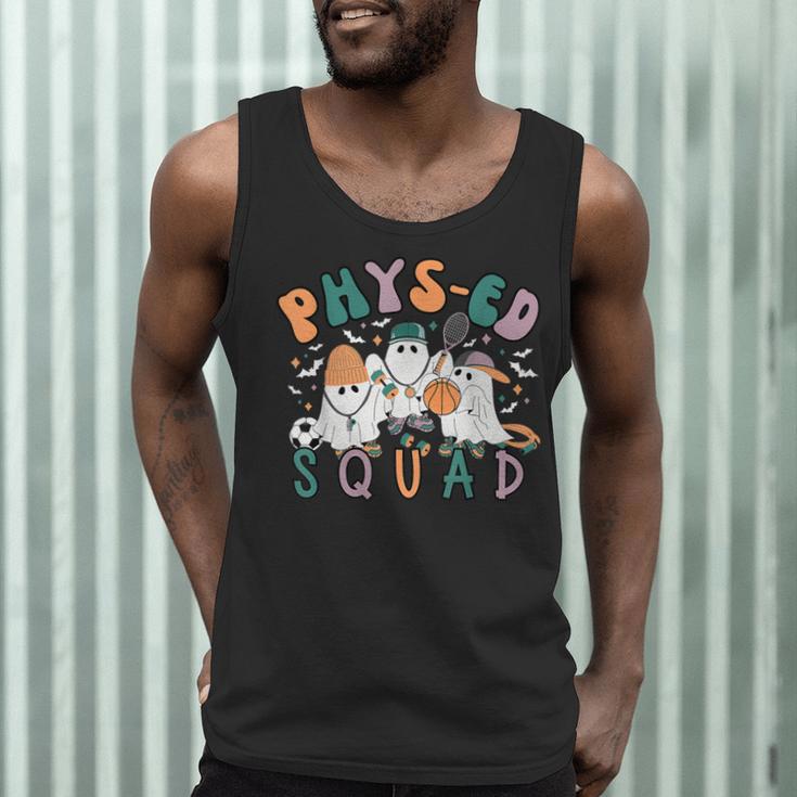 Spooky Ghost PE Teacher Squad Physical Education Halloween Men Tank Top, novelty gifts, funny gifts