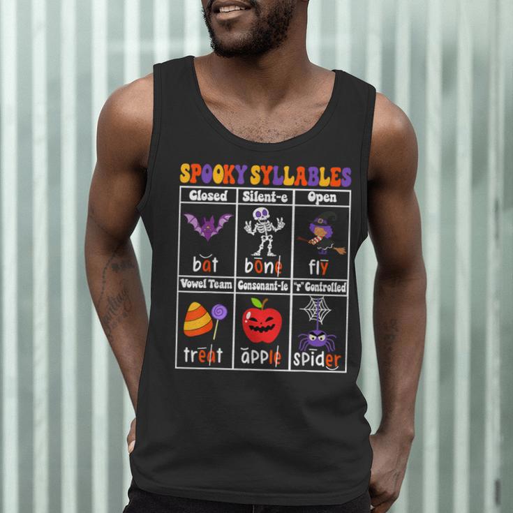 Spooky Syllables Teacher Halloween Educational Kids Men Tank Top, novelty gifts, funny gifts