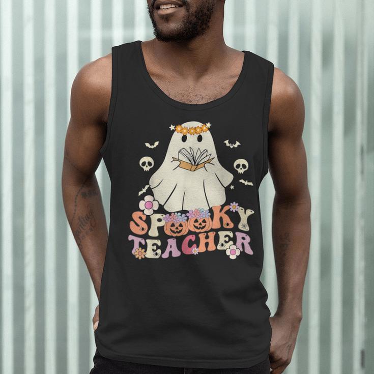 Spooky Teacher Groovy Retro Ghost Teacher Halloween 2023 For Men Women Kids Men Tank Top, novelty gifts, funny gifts Spooky Teacher Groovy Retro Ghost Teacher Halloween 2023 For Men Women Kids Men Tank Top, novelty gifts, funny gifts
