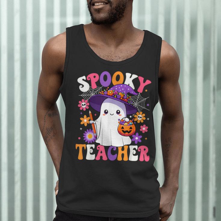 Spooky Teacher Halloween Cute Halloween Teacher Ghost Men Tank Top, novelty gifts, funny gifts