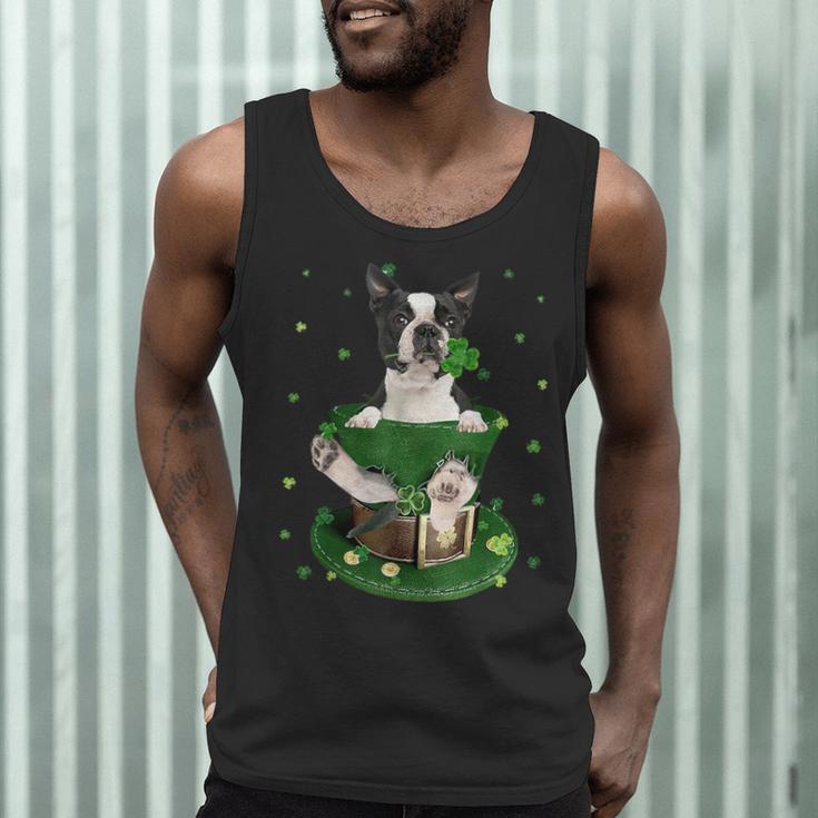 St Patrick's Day Leprechaun Boston Terrier Dog Shamrock For Men Women Kids Men Tank Top, novelty gifts, funny gifts