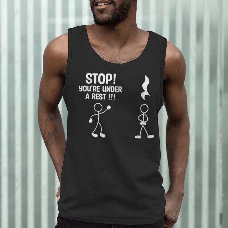 Stop You'Re Under A Rest Music Teacher Men Tank Top, novelty gifts, funny gifts Stop You'Re Under A Rest Music Teacher Men Tank Top, novelty gifts, funny gifts