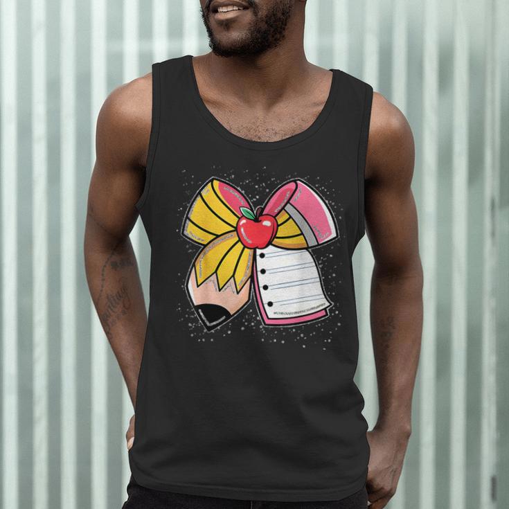 Student Teacher Coquette Bow Pencil Back To School First Day Men Tank Top, novelty gifts, funny gifts Student Teacher Coquette Bow Pencil Back To School First Day Men Tank Top, novelty gifts, funny gifts
