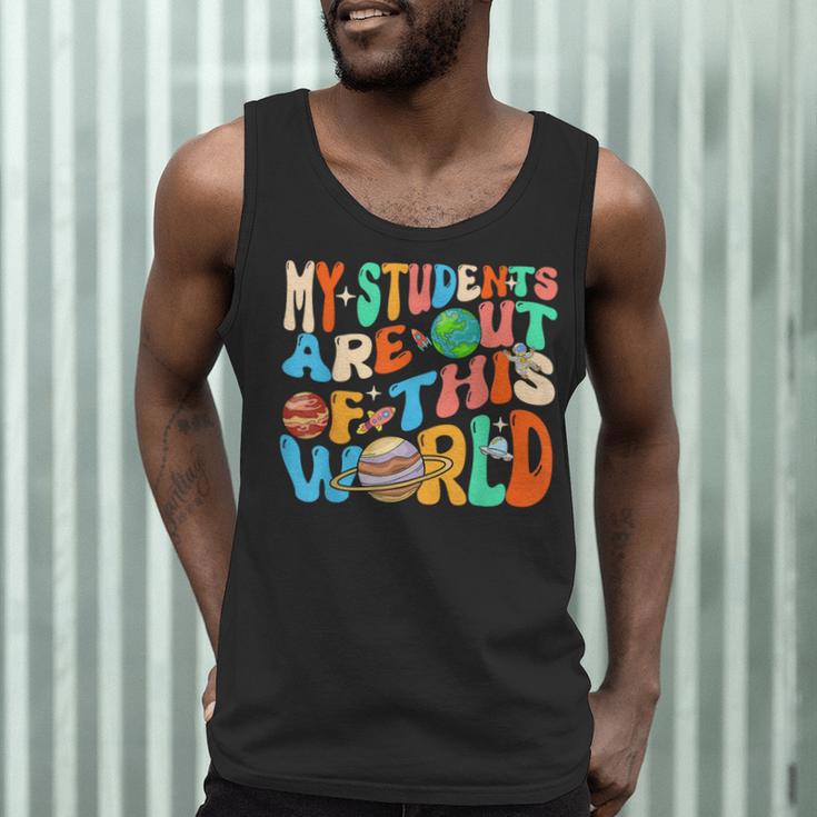 My Students Are Out Of This World Space Groovy Teacher Men Tank Top, novelty gifts, funny gifts My Students Are Out Of This World Space Groovy Teacher Men Tank Top, novelty gifts, funny gifts