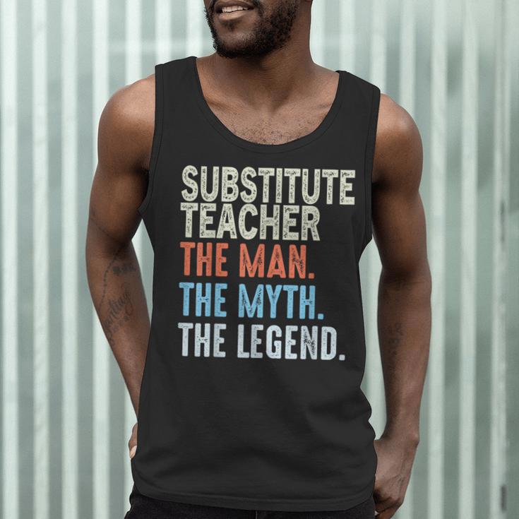 Substitute Teacher Man The Myth The Legend Appreciation Day Men Tank Top, novelty gifts, funny gifts Substitute Teacher Man The Myth The Legend Appreciation Day Men Tank Top, novelty gifts, funny gifts