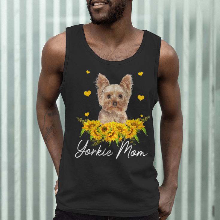 Sunflower Yorkie Mom Dog Lover Men Tank Top, novelty gifts, funny gifts