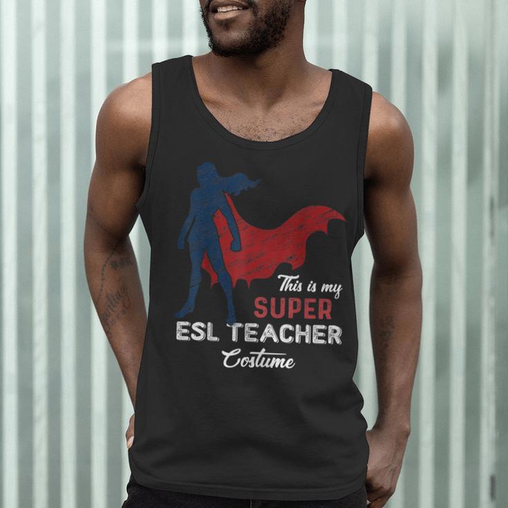 This Is My Super ESL Teacher Costume Lazy Halloween Men Tank Top, novelty gifts, funny gifts