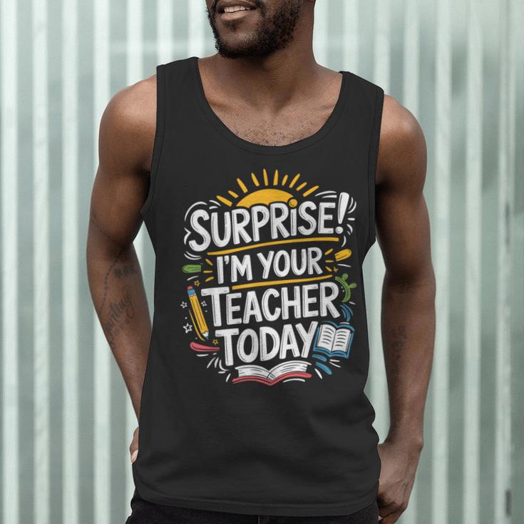 Surprise I'M Your Teacher Today Sub Substitute Teacher Men Tank Top, novelty gifts, funny gifts Surprise I'M Your Teacher Today Sub Substitute Teacher Men Tank Top, novelty gifts, funny gifts