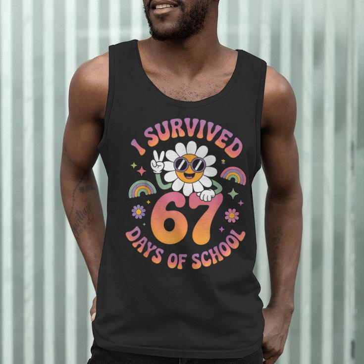 I Survived 67 Days Of School Groovy Retro Teachers Girls Men Tank Top, novelty gifts, funny gifts
