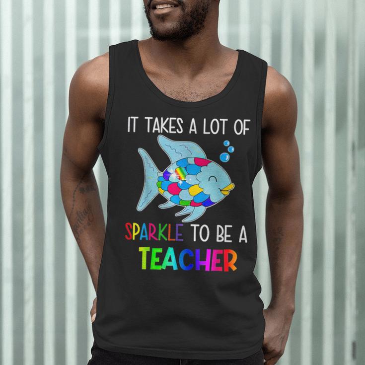 It Takes A Lot Of Sparkle To Be A Teacher Rainbow Fish For Men Women Men Tank Top, novelty gifts, funny gifts