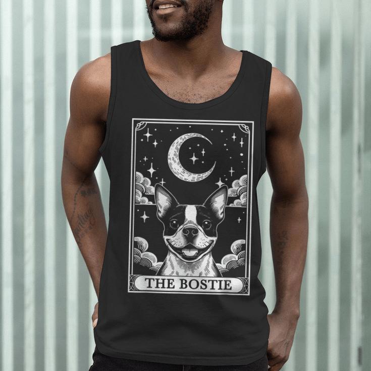 Tarot Card Vintage Crescent Moon Boston Terrier Dog Mom Men Tank Top, novelty gifts, funny gifts