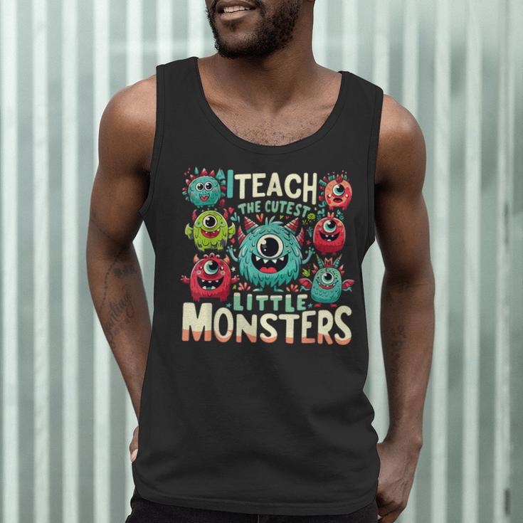 I Teach The Cutest Little Monsters Teacher Halloween Outfit Men Tank Top, novelty gifts, funny gifts