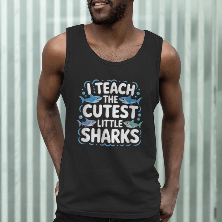 I Teach The Cutest Little Sharks Teacher School Men Tank Top, novelty gifts, funny gifts