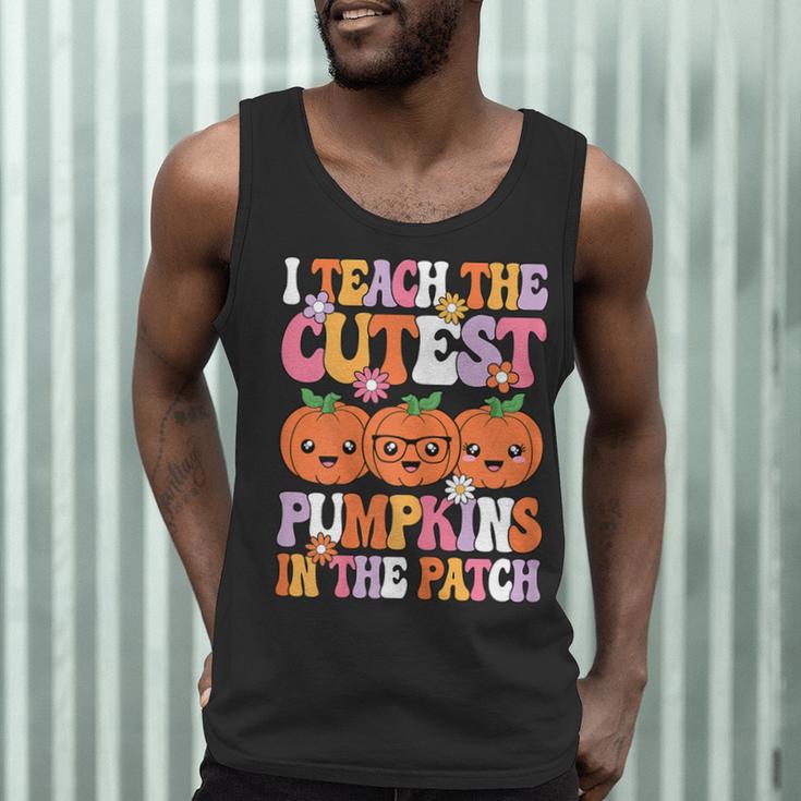 I Teach The Cutest Pumpkins Halloween Fall Teacher Women Men Tank Top, novelty gifts, funny gifts