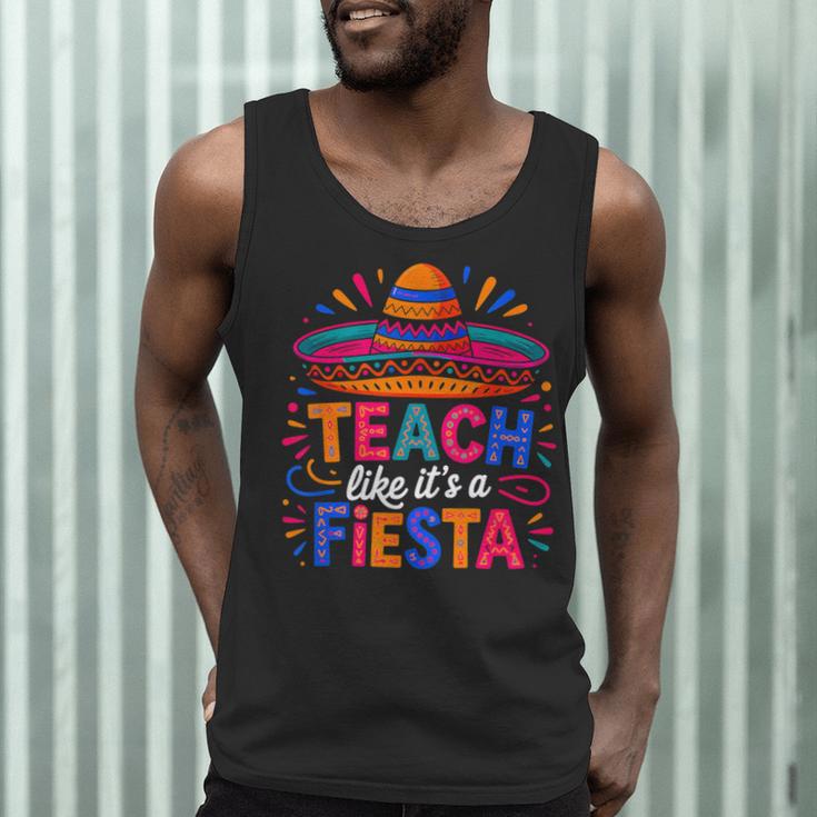 Teach Like It'S A Fiesta Teachers Sombrero Cinco De Mayo Men Tank Top, novelty gifts, funny gifts Teach Like It'S A Fiesta Teachers Sombrero Cinco De Mayo Men Tank Top, novelty gifts, funny gifts