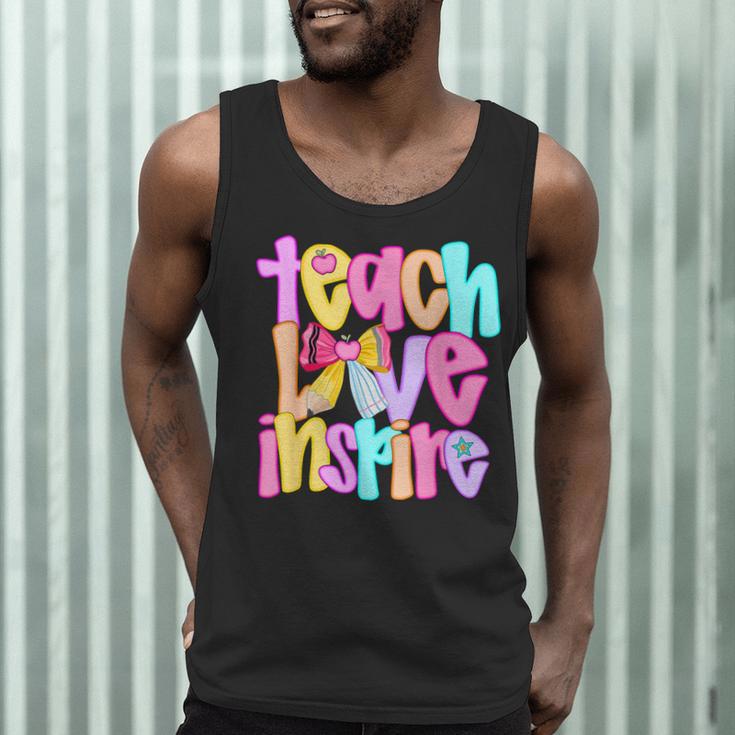 Teach Love Inspire Preppy Back To School Teacher Women Men Tank Top, novelty gifts, funny gifts Teach Love Inspire Preppy Back To School Teacher Women Men Tank Top, novelty gifts, funny gifts