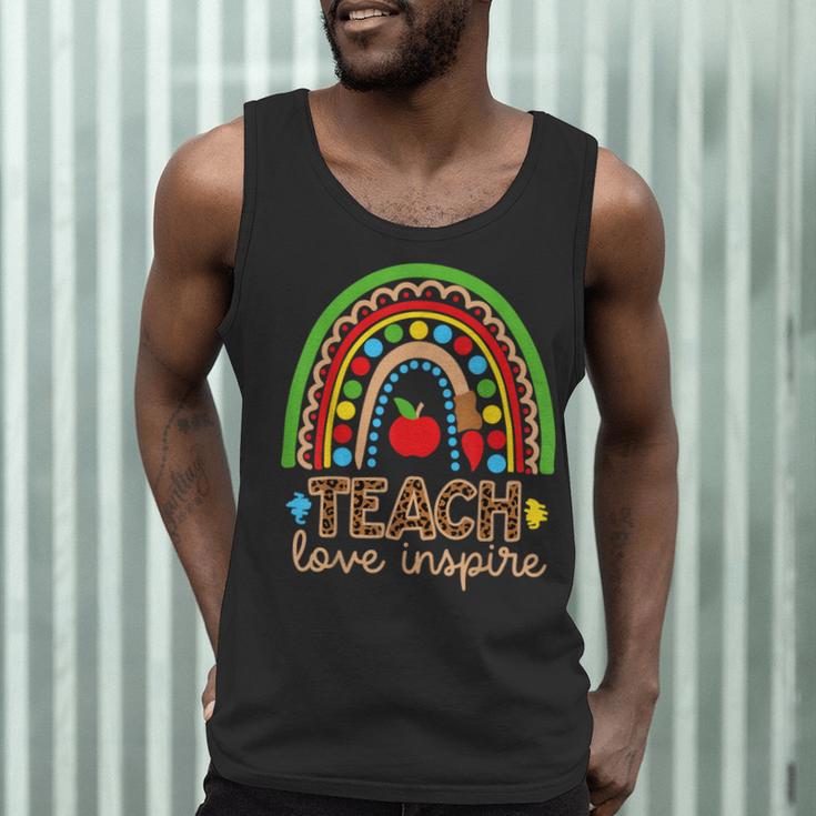 Teach Love Inspire Rainbow Leopard Cheetah Print Teacher Men Tank Top, novelty gifts, funny gifts Teach Love Inspire Rainbow Leopard Cheetah Print Teacher Men Tank Top, novelty gifts, funny gifts