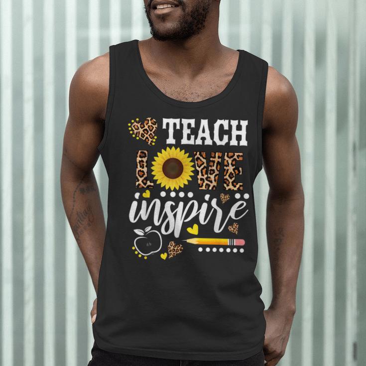 TEACH LOVE INSPIRE Teacher Sunflower Appreciation Men Tank Top, novelty gifts, funny gifts TEACH LOVE INSPIRE Teacher Sunflower Appreciation Men Tank Top, novelty gifts, funny gifts