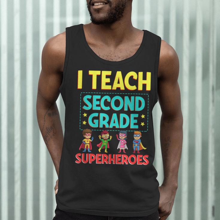 I Teach Second Grade Superheroes Teacher Superhero Men Tank Top, novelty gifts, funny gifts