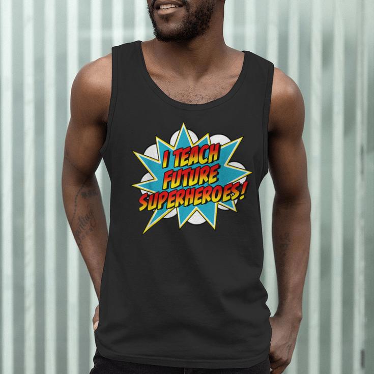 I Teach Superheroes Retro Comic Super Teacher Graphic Men Tank Top, novelty gifts, funny gifts I Teach Superheroes Retro Comic Super Teacher Graphic Men Tank Top, novelty gifts, funny gifts