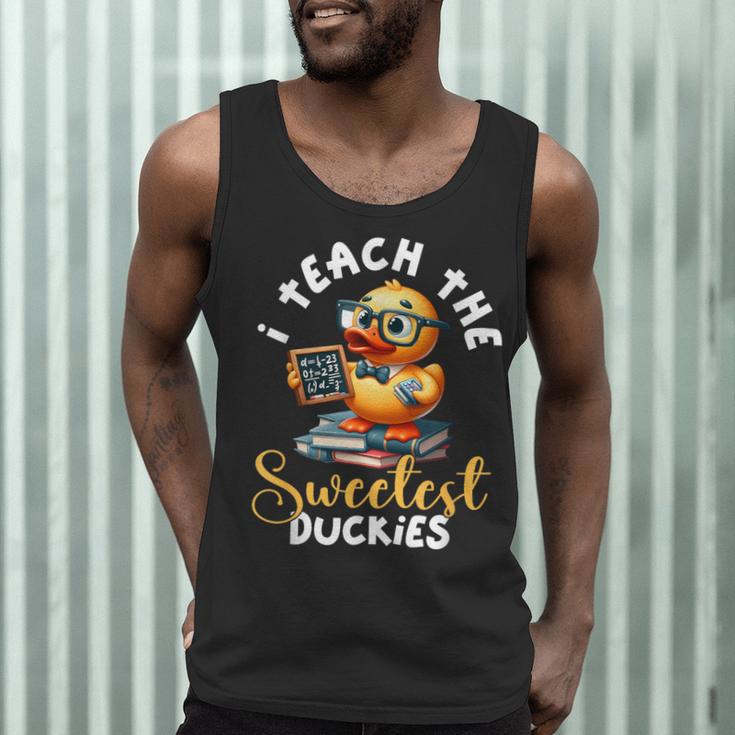 I Teach The Sweetest Duckies Teacher Rubber Duck Teaching Men Tank Top, novelty gifts, funny gifts I Teach The Sweetest Duckies Teacher Rubber Duck Teaching Men Tank Top, novelty gifts, funny gifts