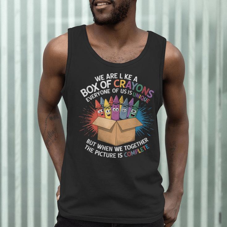 Teacher We Are Like a Box Of Crayons Men Tank Top, novelty gifts, funny gifts Teacher We Are Like a Box Of Crayons Men Tank Top, novelty gifts, funny gifts