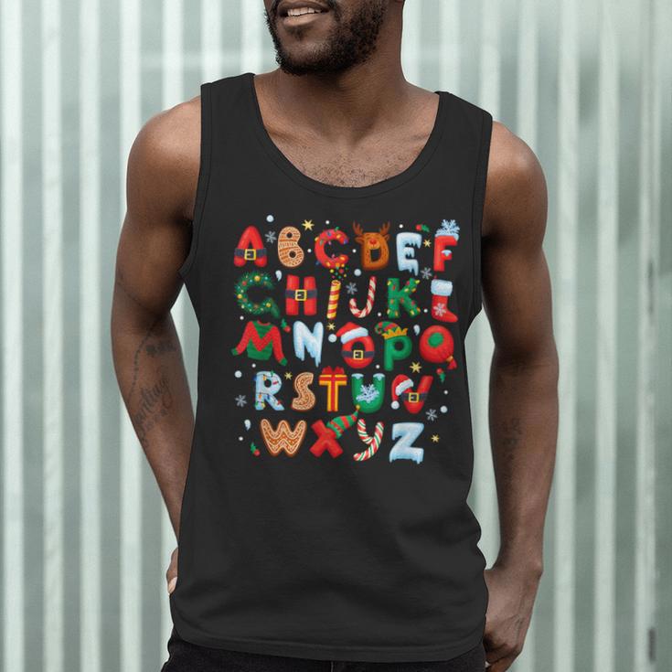 Teacher Christmas Alphabet Back To School Holiday Learning Men Tank Top, novelty gifts, funny gifts Teacher Christmas Alphabet Back To School Holiday Learning Men Tank Top, novelty gifts, funny gifts