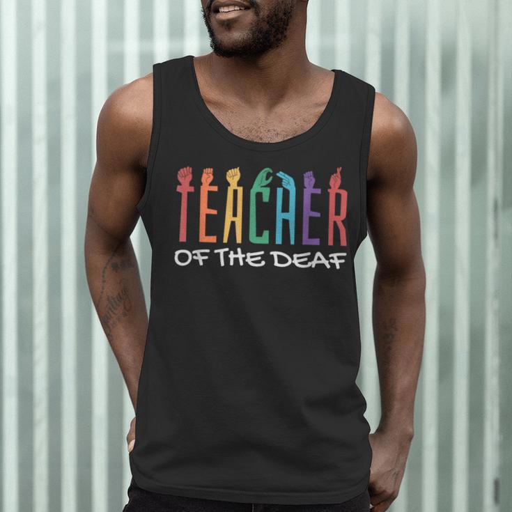 Teacher Of The Deaf ASL Teacher & Deaf Awareness Men Tank Top, novelty gifts, funny gifts