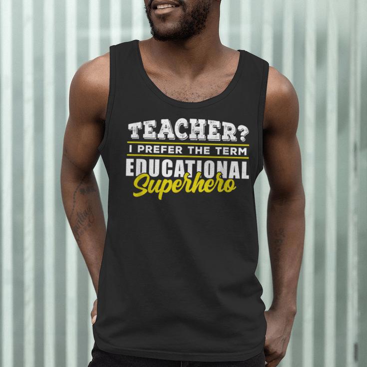Teacher Educational Superhero School Teachers Men Tank Top, novelty gifts, funny gifts