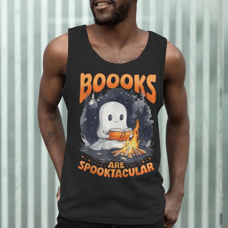 Teacher Halloween Ghost Reading Book Animal Boooks Are Men Tank Top, novelty gifts, funny gifts