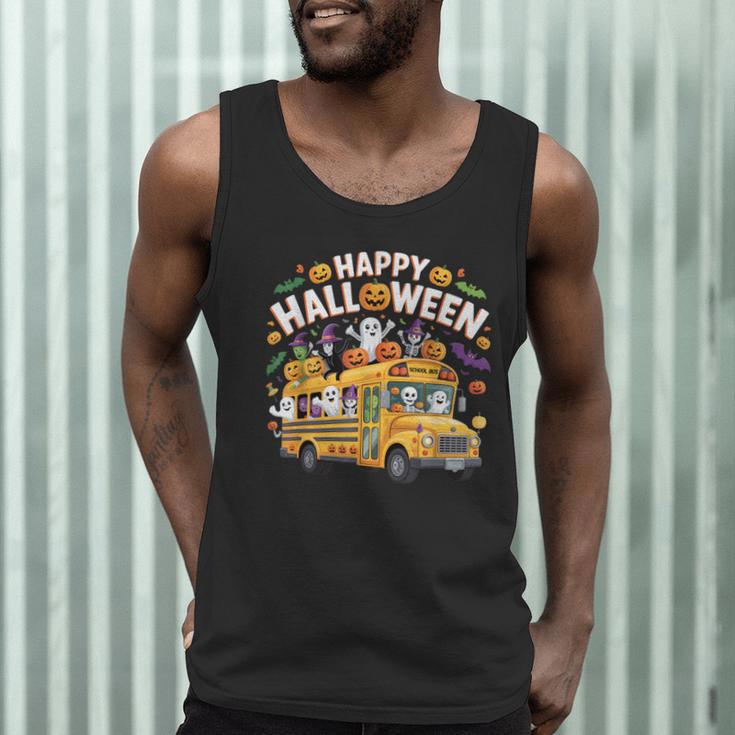 Teacher Halloween School Bus Driver Cute Ghost Witch Party Men Tank Top, novelty gifts, funny gifts