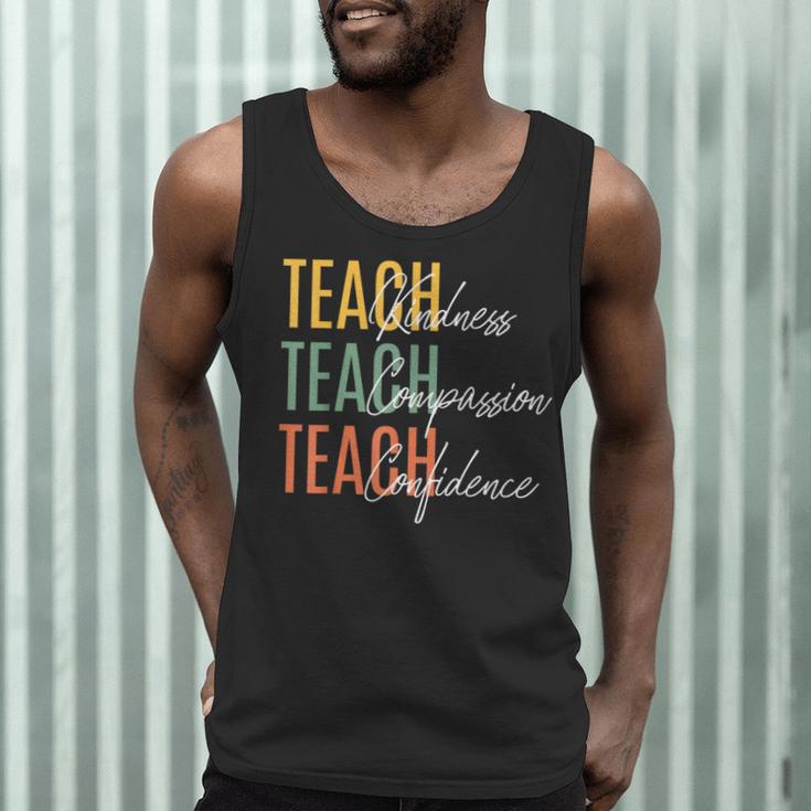 Teacher Kindness Compassion Confidence Teaching Men Tank Top, novelty gifts, funny gifts Teacher Kindness Compassion Confidence Teaching Men Tank Top, novelty gifts, funny gifts