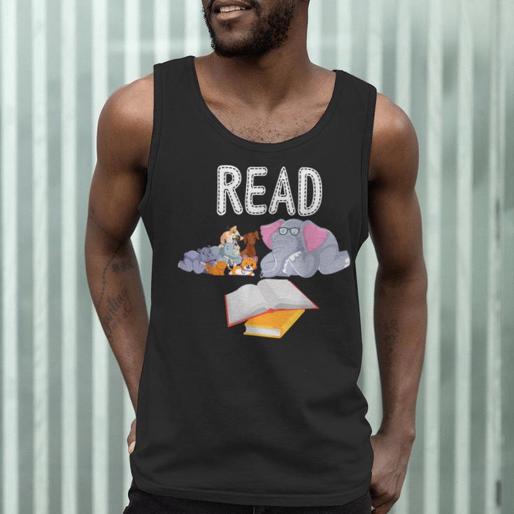 Teacher Library Read Book Club Piggie Elephant Pigeons Men Women Kids Men Tank Top, novelty gifts, funny gifts