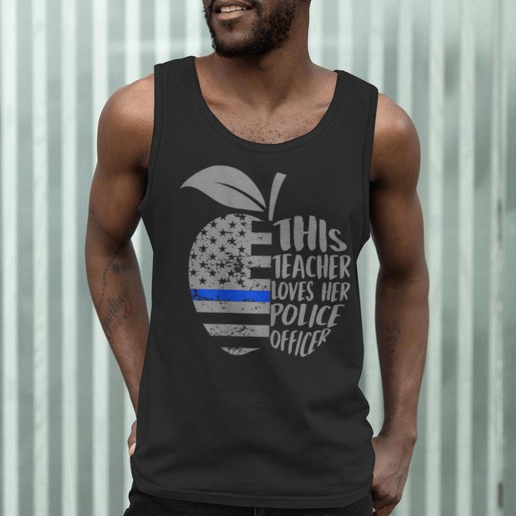 This Teacher Loves Her Police Officer Wife Saying Men Tank Top, novelty gifts, funny gifts