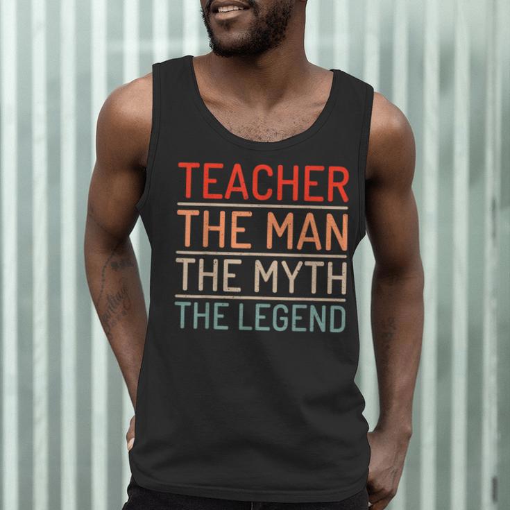 Teacher The Man The Myth The Legend School Holiday Teacher Men Tank Top, novelty gifts, funny gifts